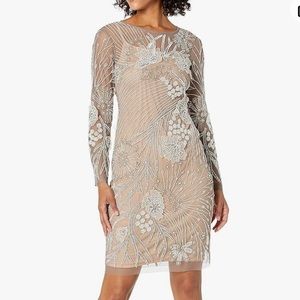 Adrianna Papell Beaded Floral Dress - Sz 8